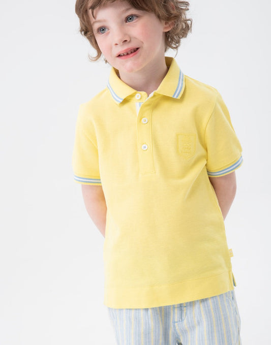 Playera polo amarillo mini niño