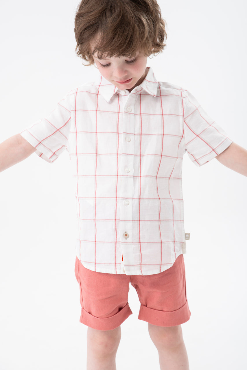 Conjunto de lino camisa con short mini niño