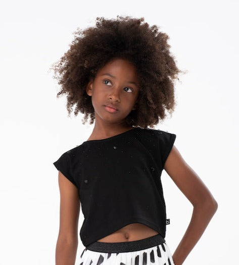 Blusa negra punto roma niña jr