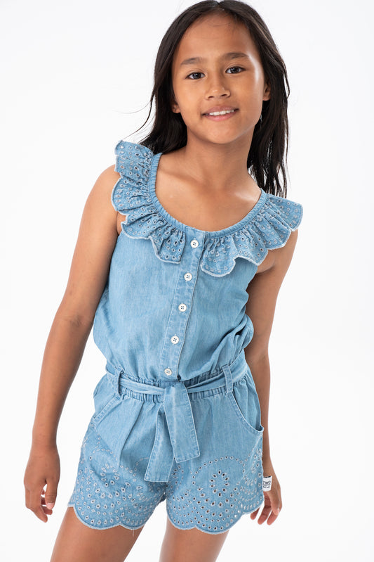 Mono denim azul niña jr