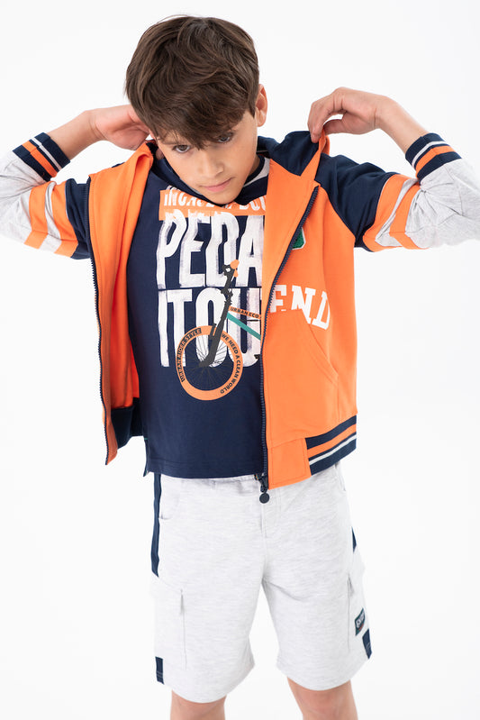 Sudadera felpa naranja Leyend mini niño y niño jr