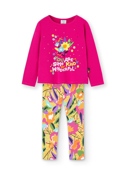 Conjunto blusa y leggings stretch mini niña y niña jr