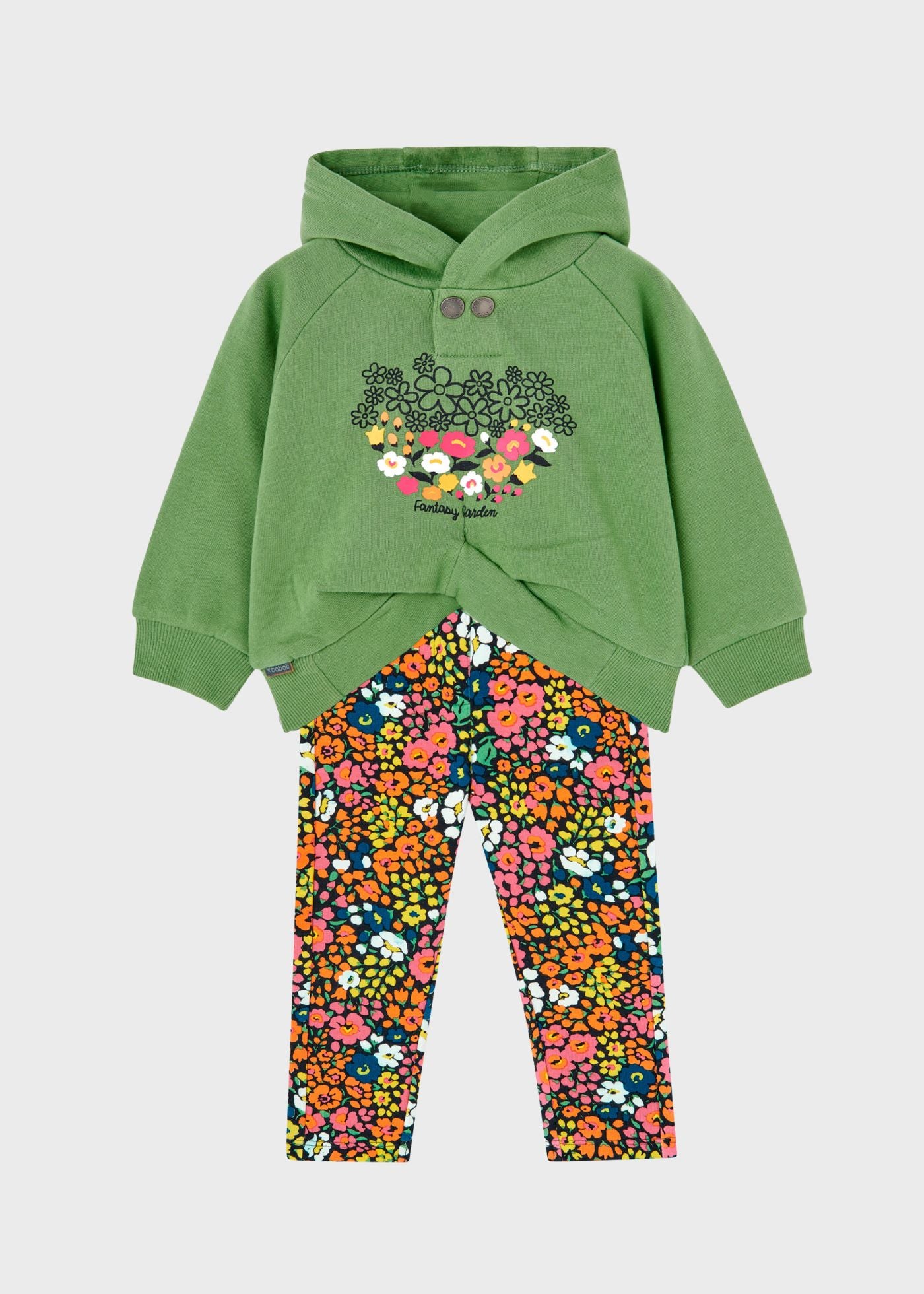 Conjunto sudadera y pantalón de felpa garden mini niña