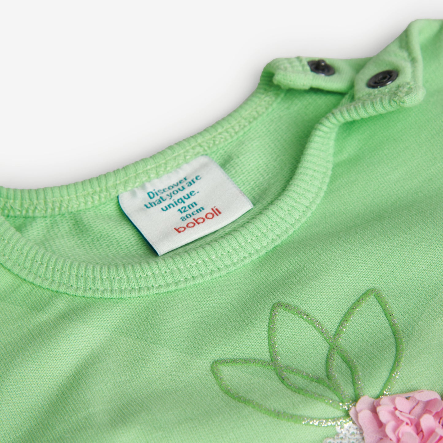 Sudadera verde felpa mini niña