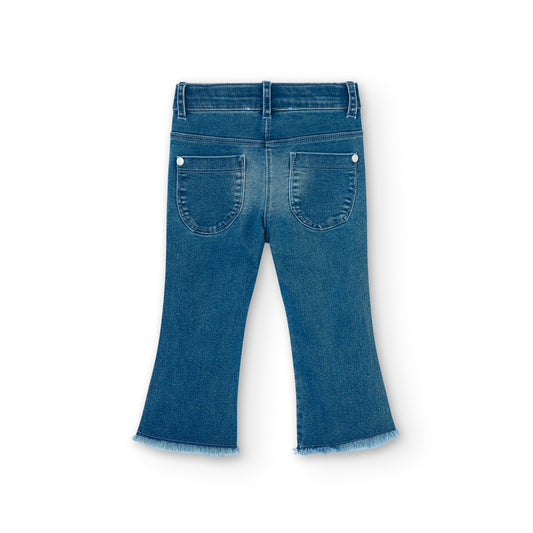 Pantalón denim punto mini niña