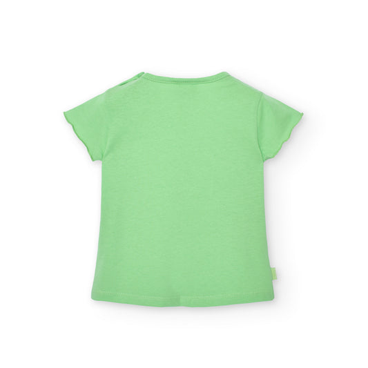 Camiseta verde estampada mini niña