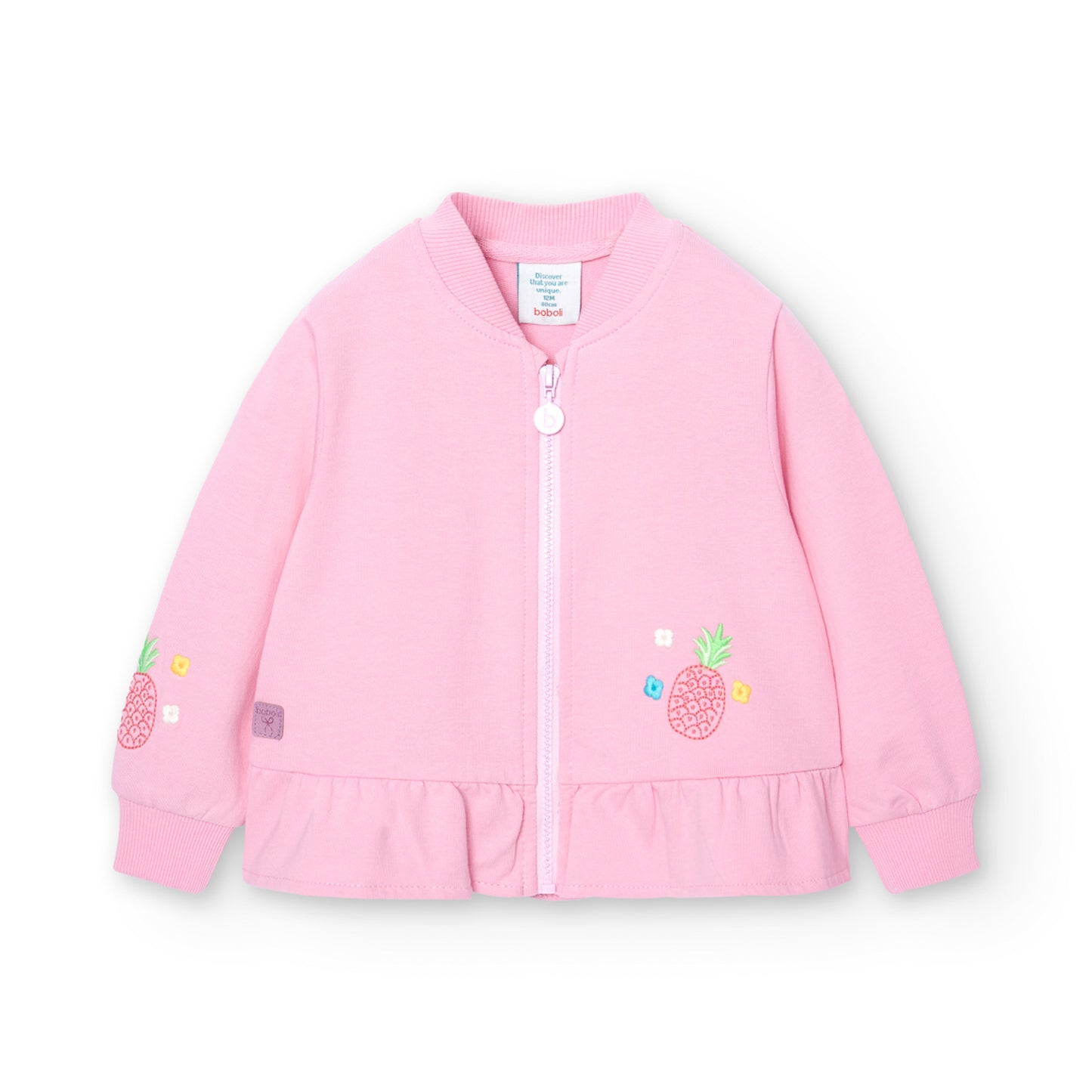 Sudadera felpa rosa mini niña