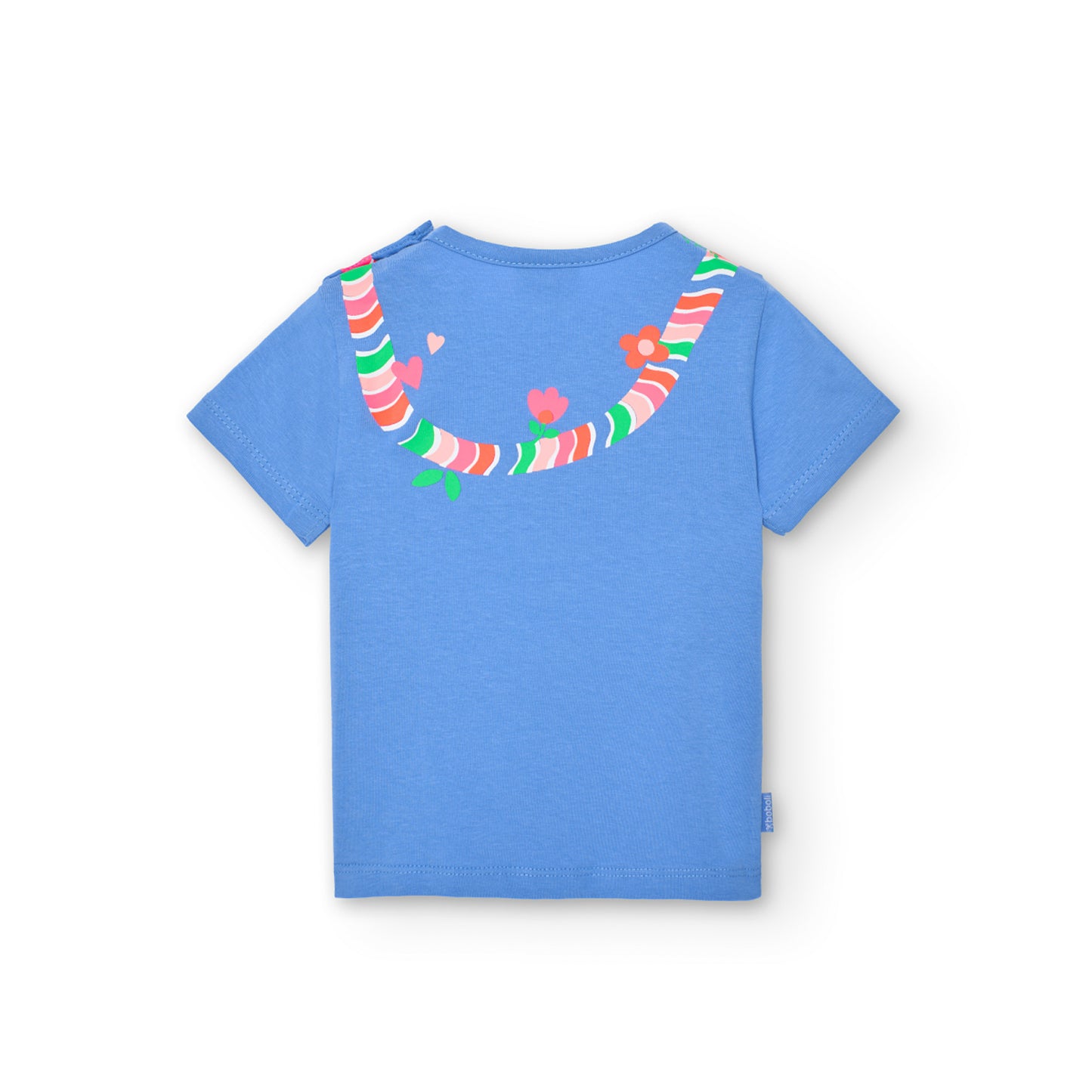 Camiseta azul estampada mini niña