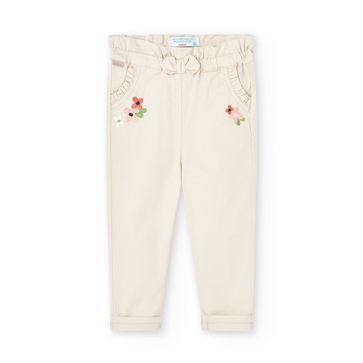 Pantalón gabardina stretch beige mini niña