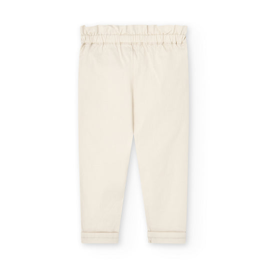 Pantalón gabardina stretch beige mini niña