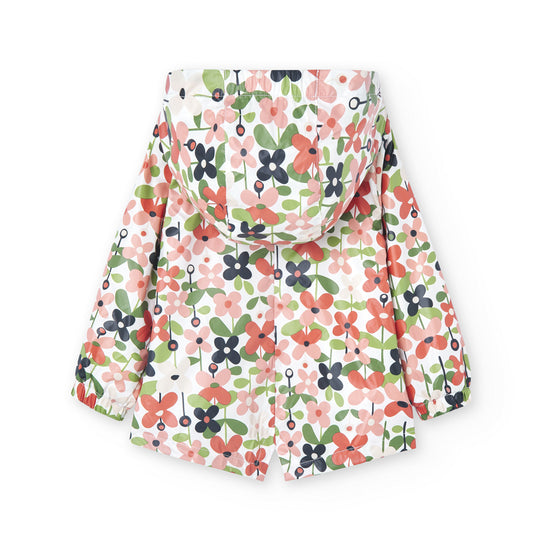 Chamarra impermeable flores mini niña