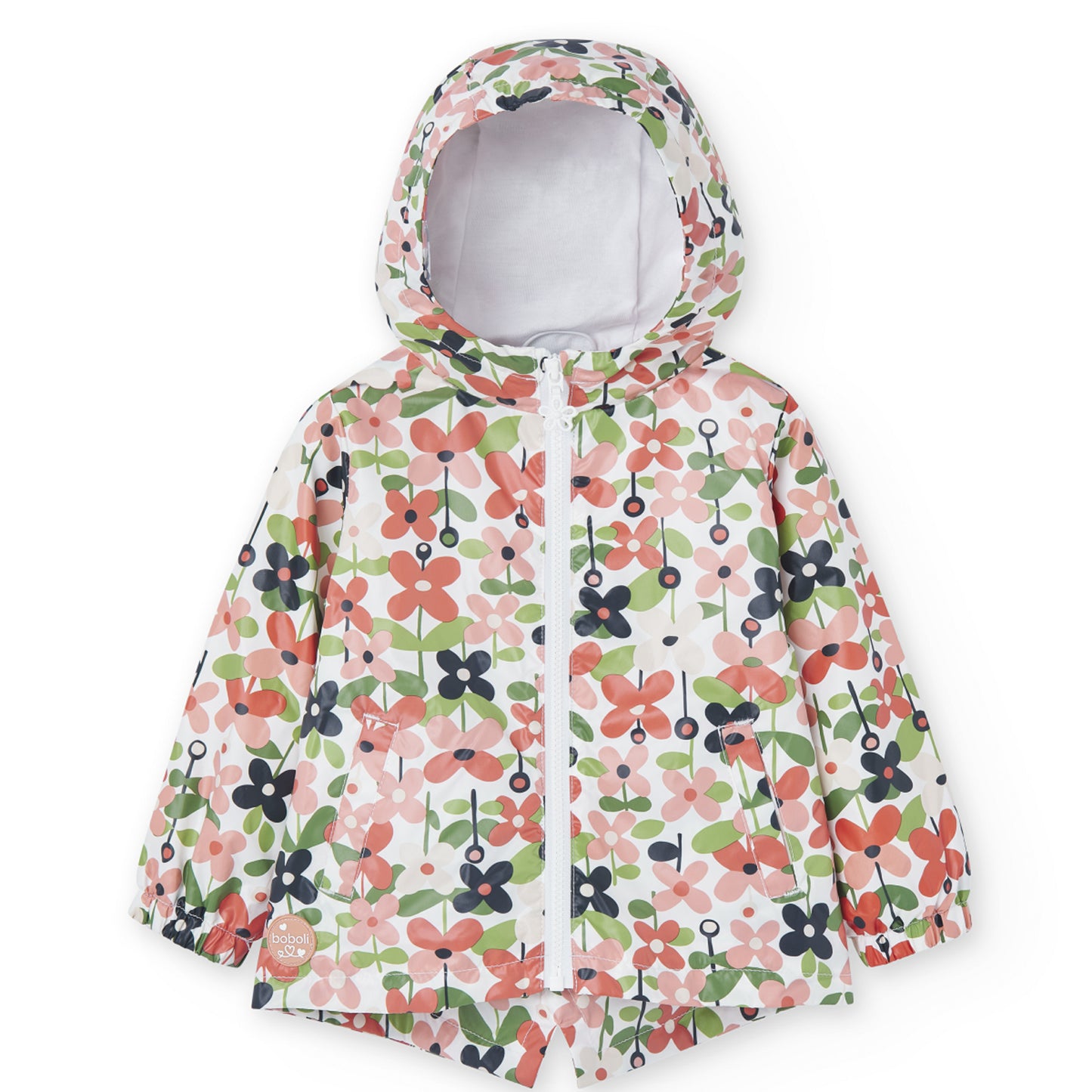 Chamarra impermeable flores mini niña