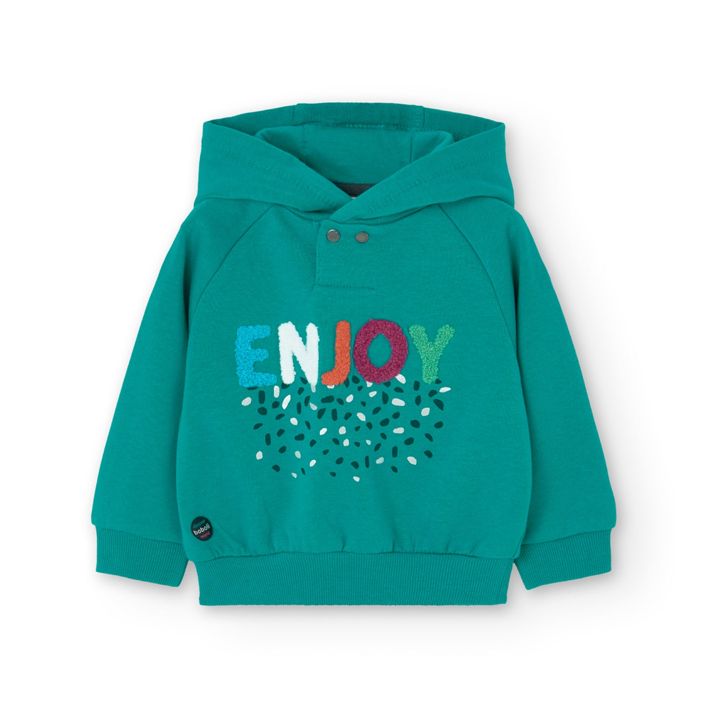 Conjunto de sudadera aqua con pantalón de felpa estampado para mini niña