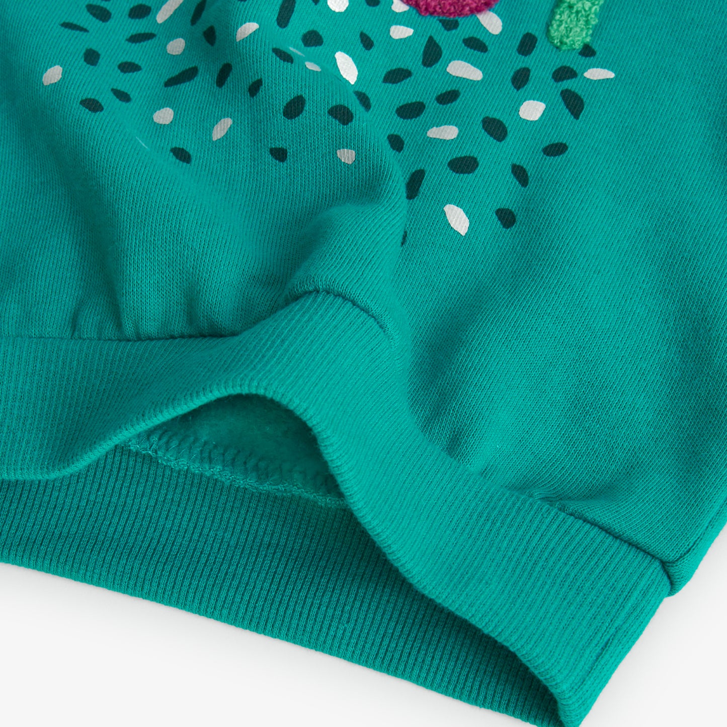 Conjunto de sudadera aqua con pantalón de felpa estampado para mini niña