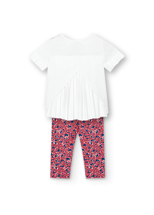 Conjunto blusa con leggings estampado mini niña