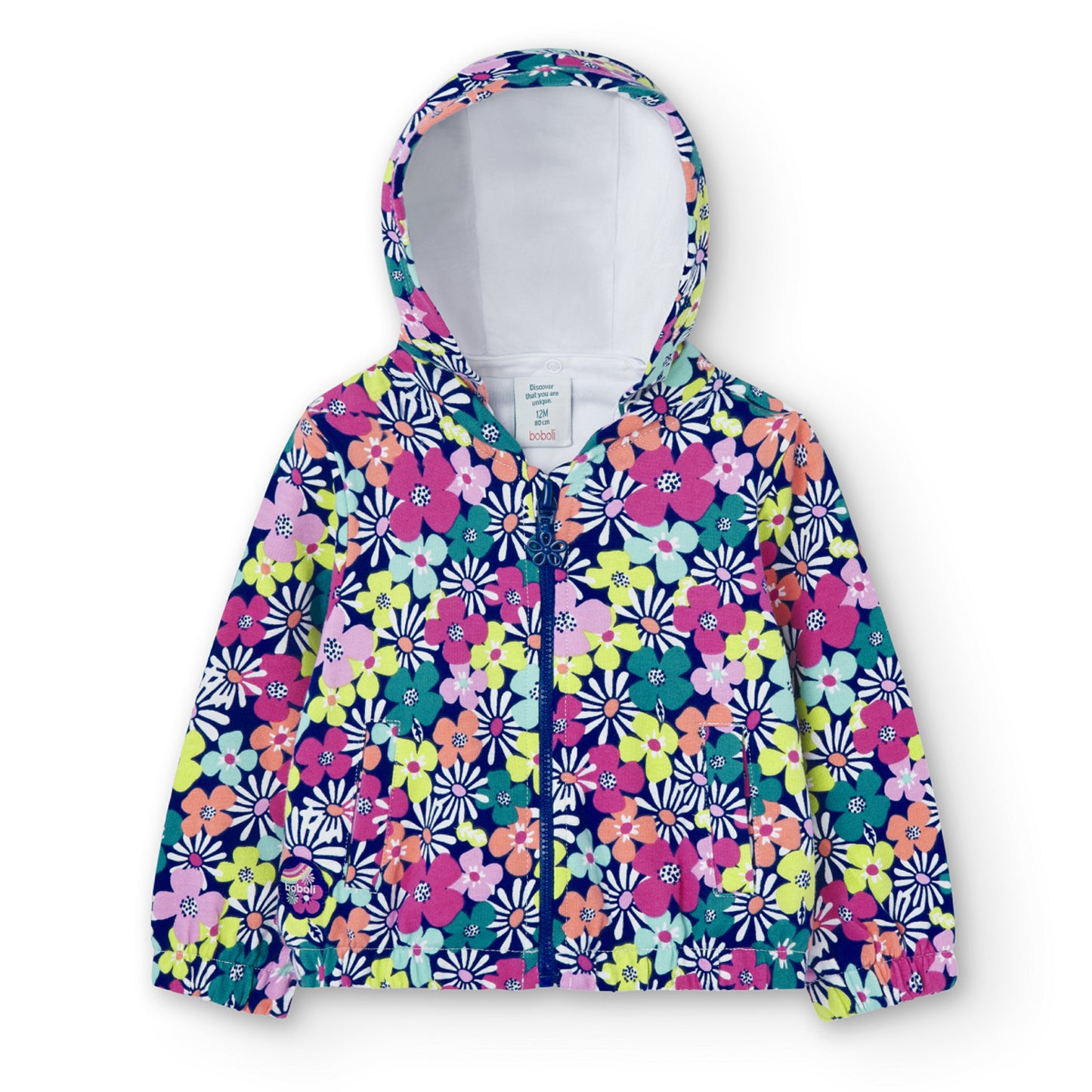 Sudadera felpa flores mini niña