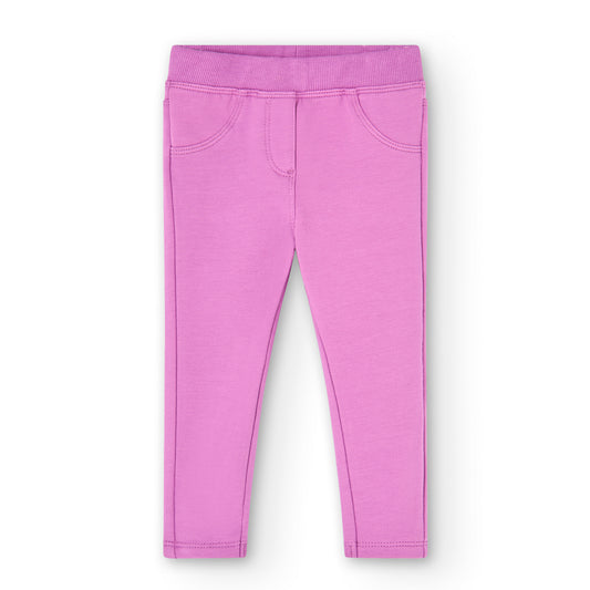 Pantalón felpa rosa malva mini niña