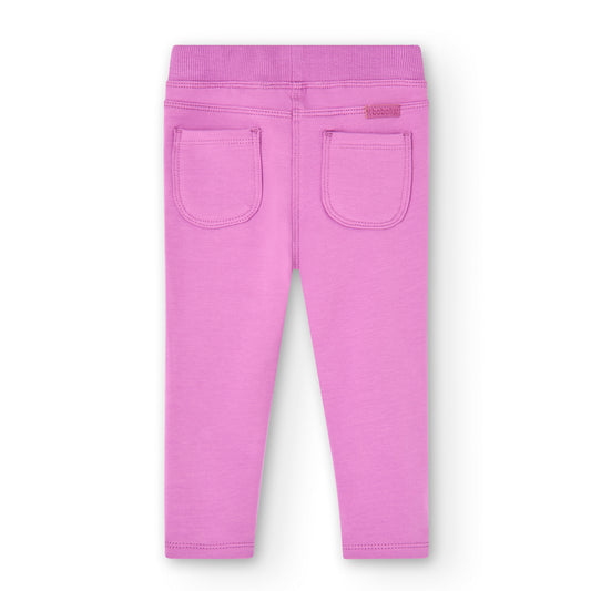 Pantalón felpa rosa malva mini niña