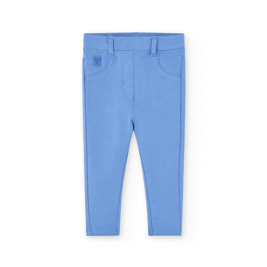 Pantalón felpa stretch azulina mini niña