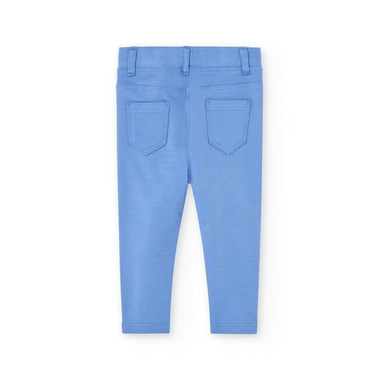 Pantalón felpa stretch azulina mini niña