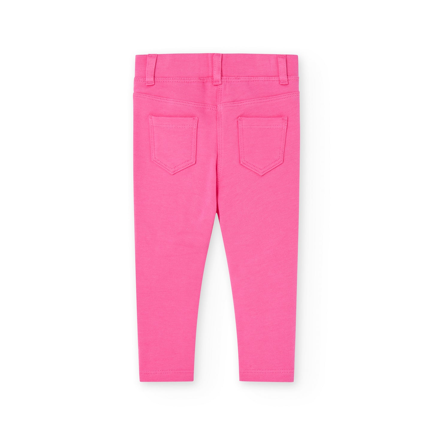 Pantalón felpa stretch rosa bugambilia mini niña