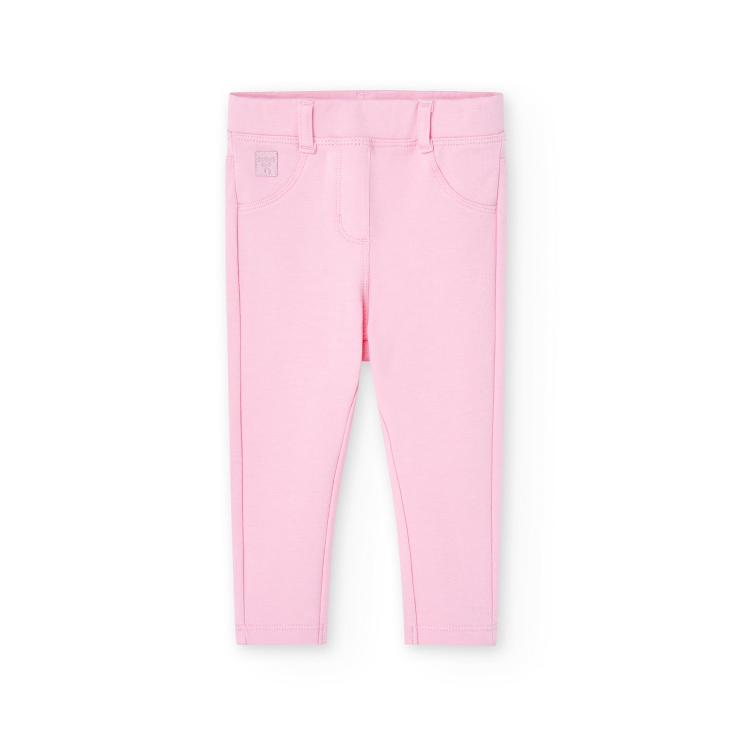 Pantalón felpa stretch rosa begonia mini niña