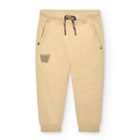 Pantalón felpa flamé arena mini niño