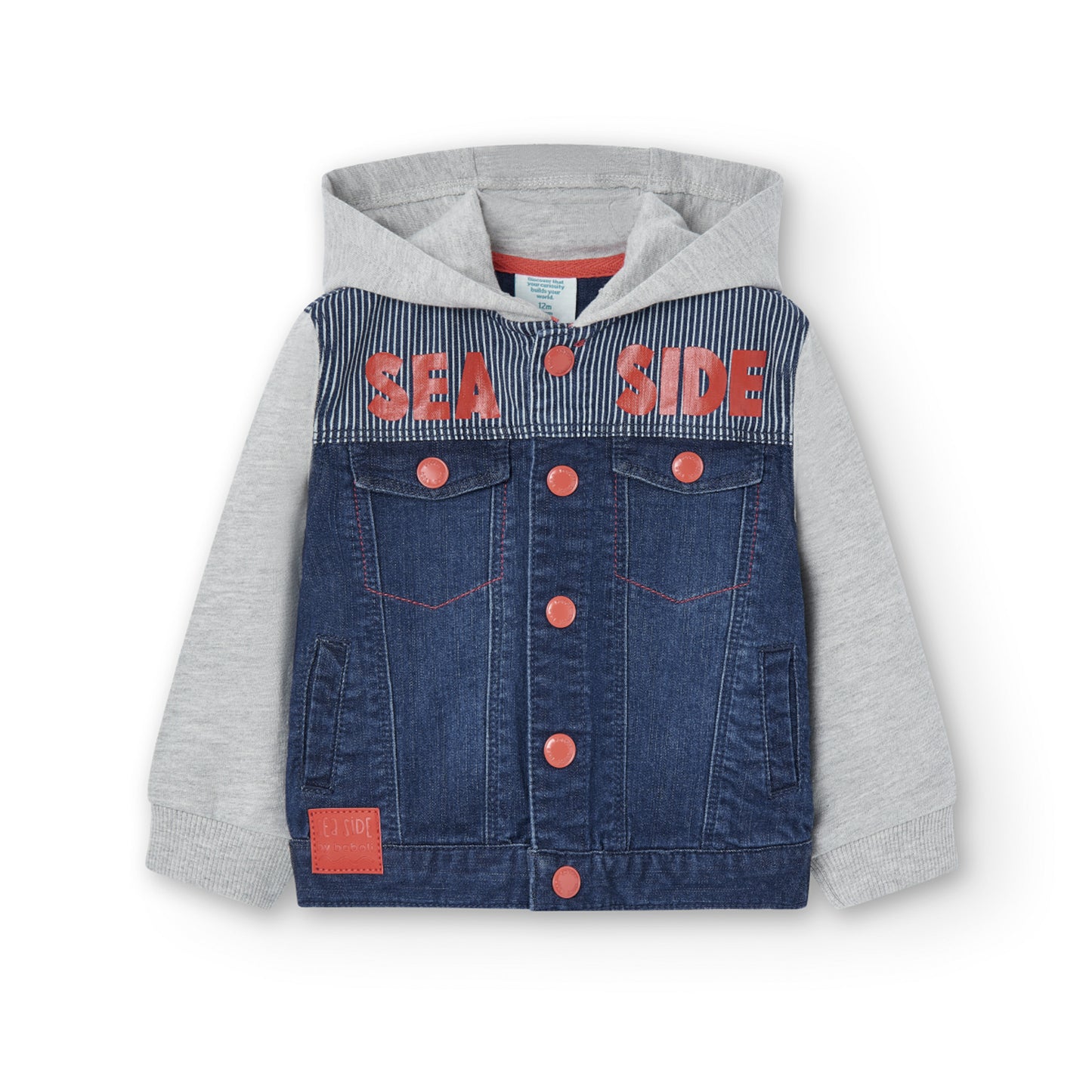 Chamarra denim combinada mini niño