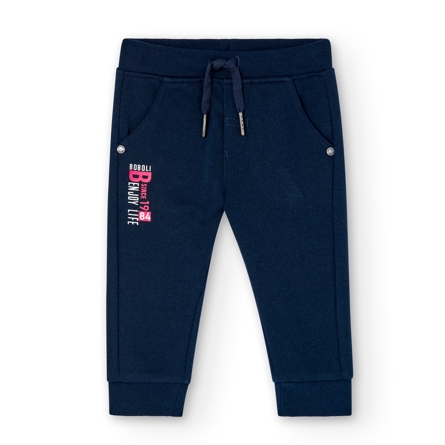 Pants felpa básico azul marino mini niño