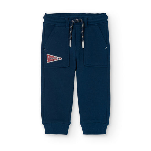 Pants azul marino felpa mini niño