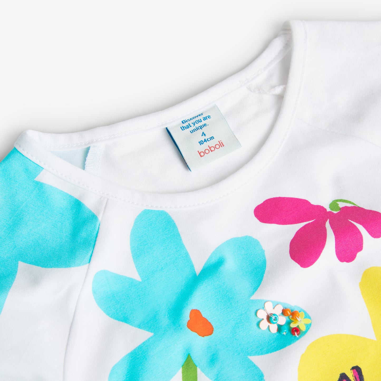 Blusa blanca estampada manga larga mini niña y niña jr