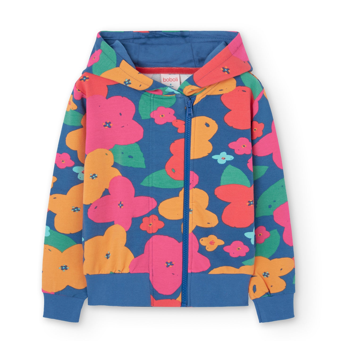 Conjunto floral de sudadera con pantalón de felpa para mini niña y niña jr