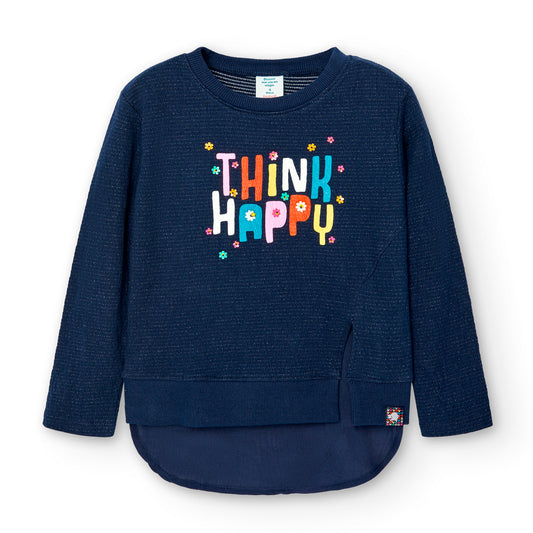 Blusa azul marino Think Happy niña jr