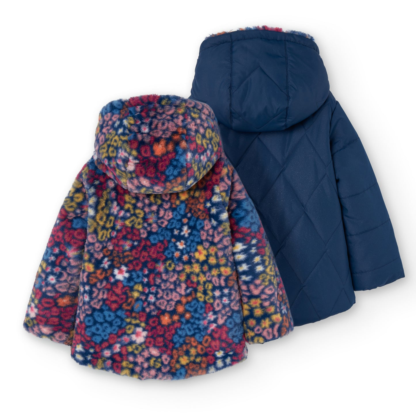 Chamarra reversible flores para niña jr