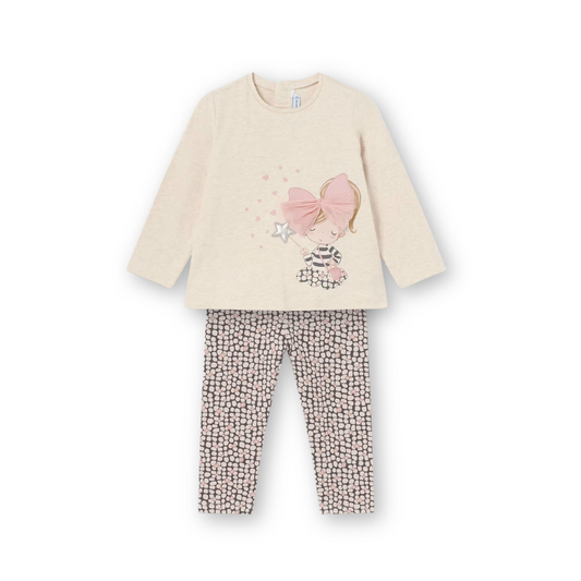 Conjunto blusa con leggings para bebé niña