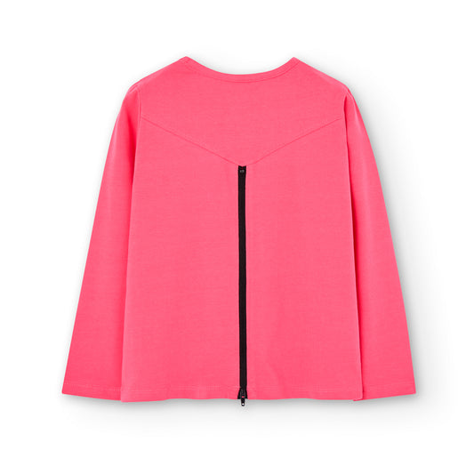 Blusa rosa stretch con lentejuelas niña jr