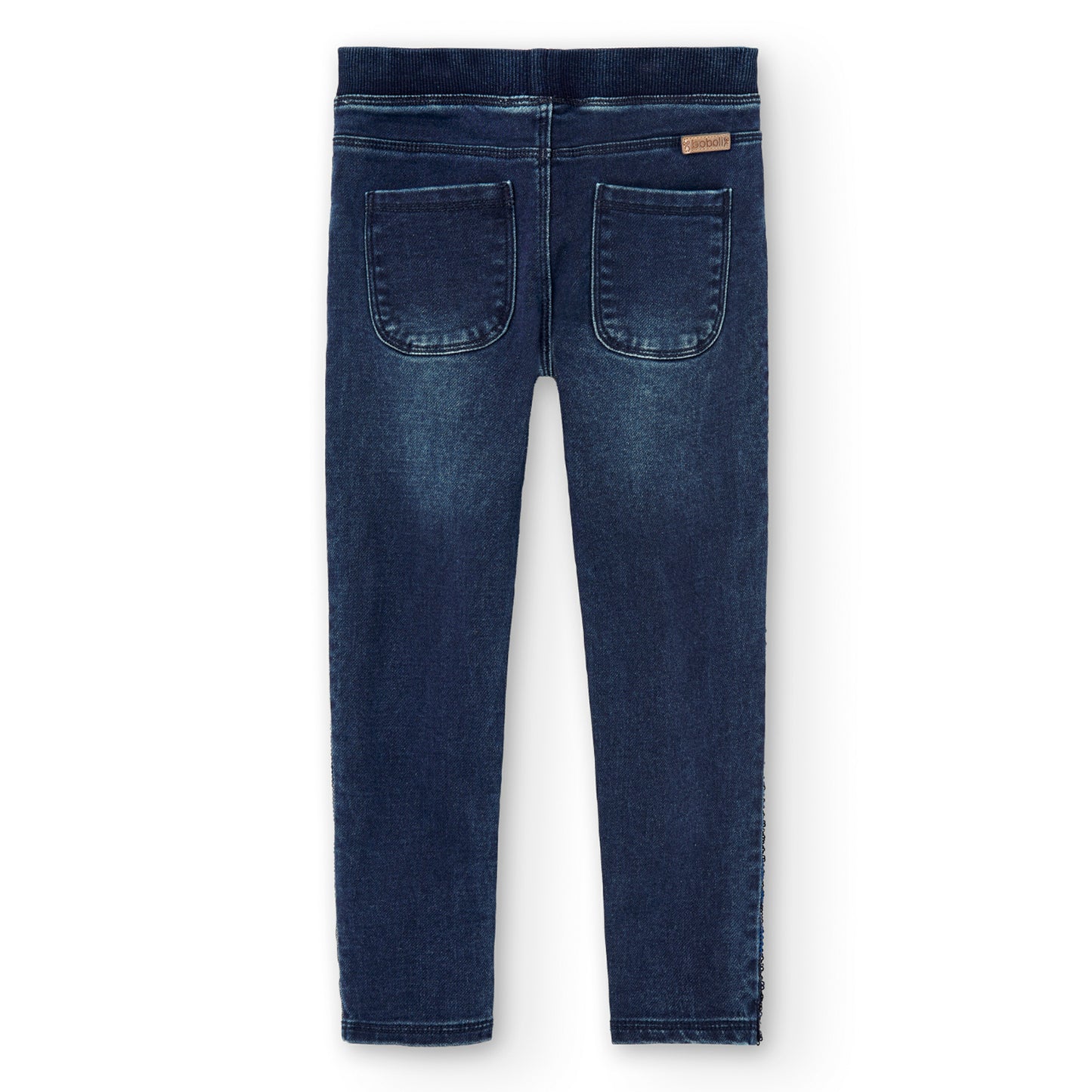 Pantalón azul denim stretch lentejuelas niña jr