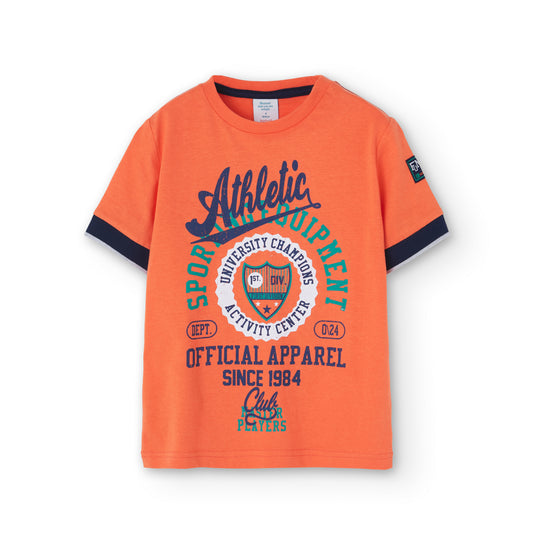 Playera naranja estampada mini niño y niño jr