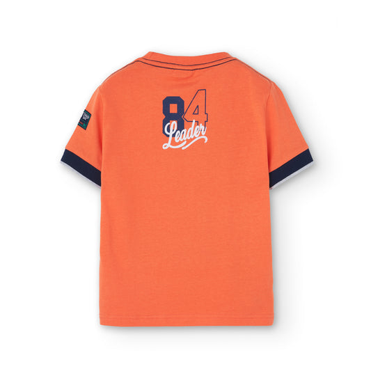 Playera naranja estampada mini niño y niño jr