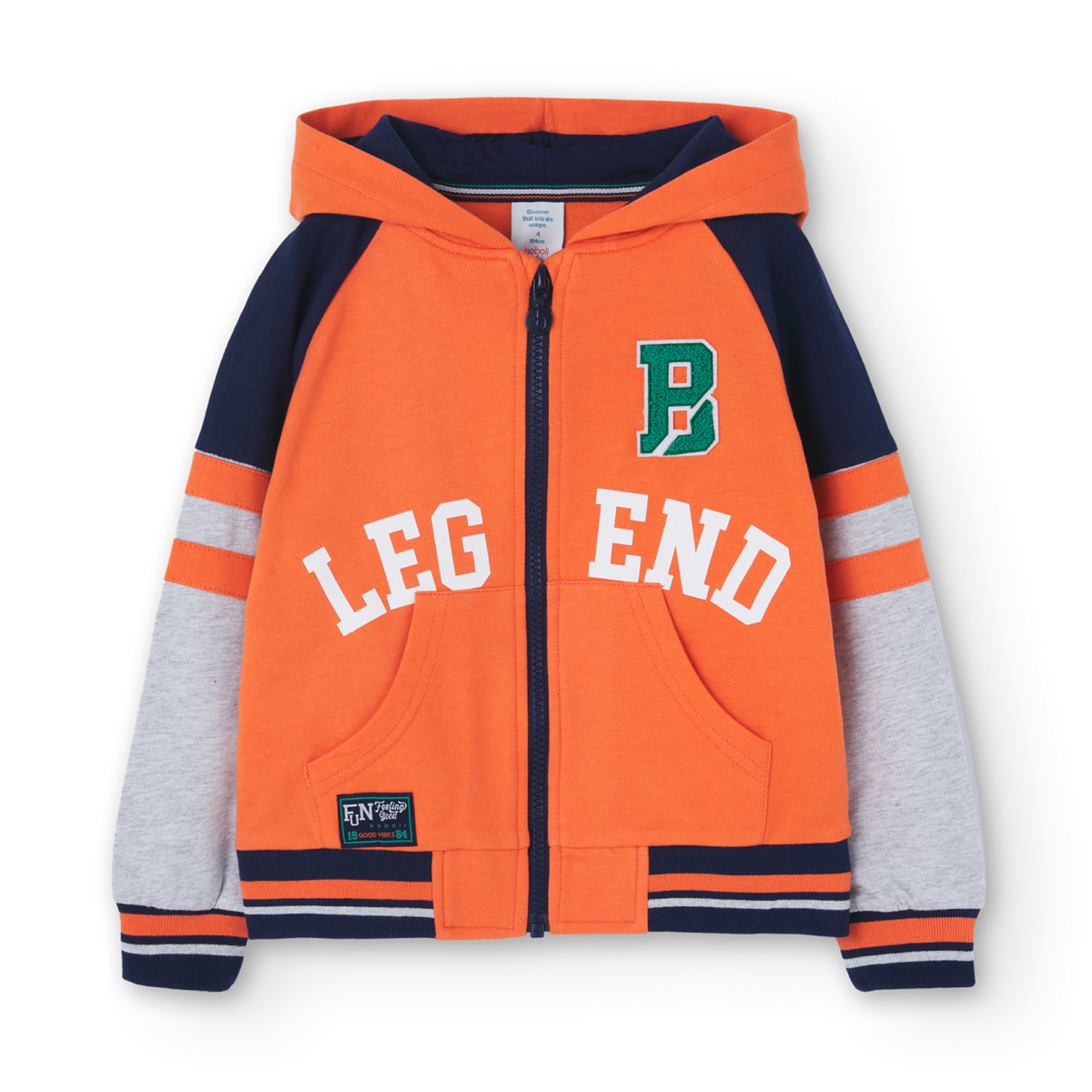 Sudadera felpa naranja Leyend mini niño y niño jr