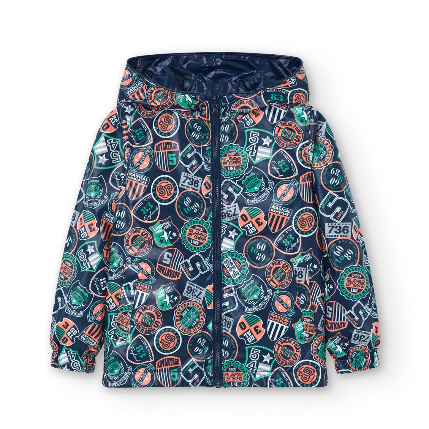 Impermeable reversible azul con verde mini niño y niño jr