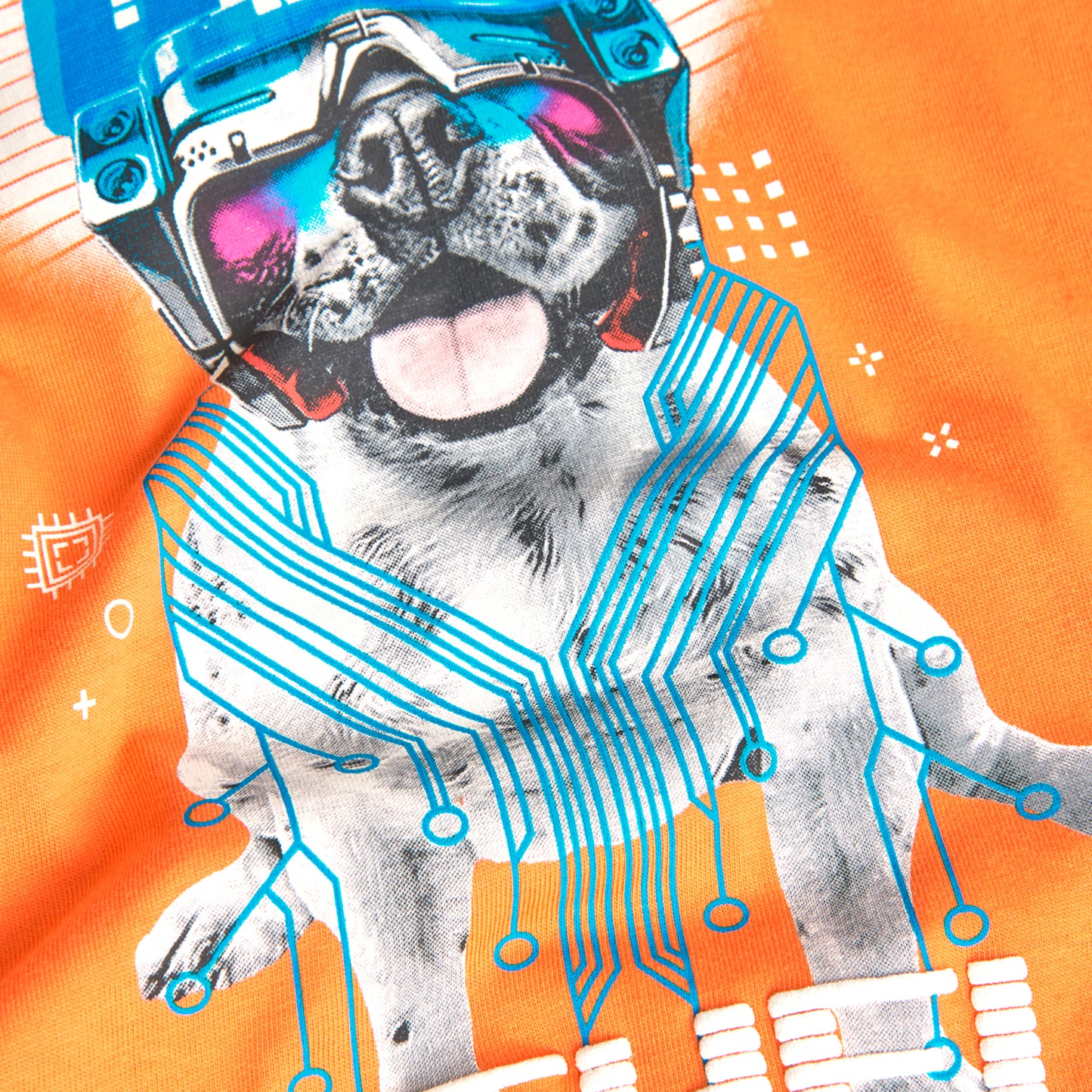 Playera naranja estampado perro niño jr