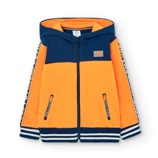 Sudadera naranja de felpa niño jr