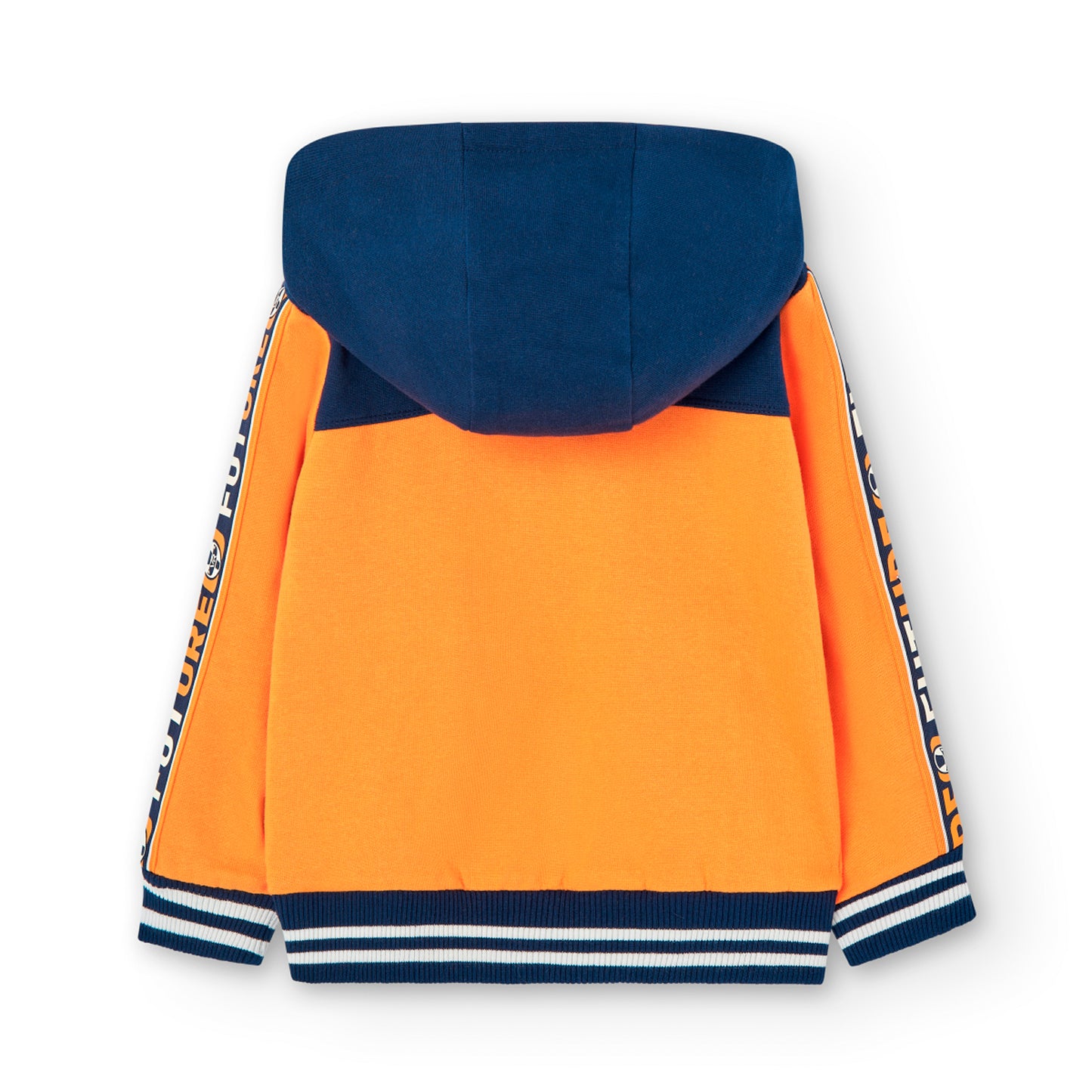 Sudadera naranja de felpa niño jr