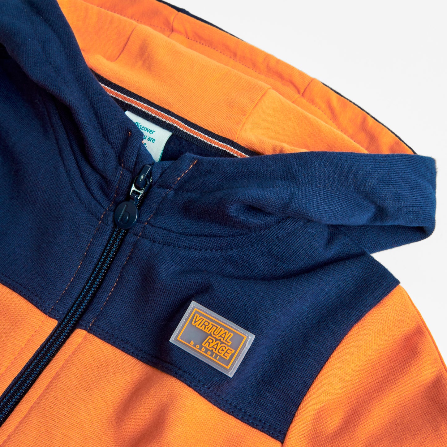 Sudadera naranja de felpa niño jr