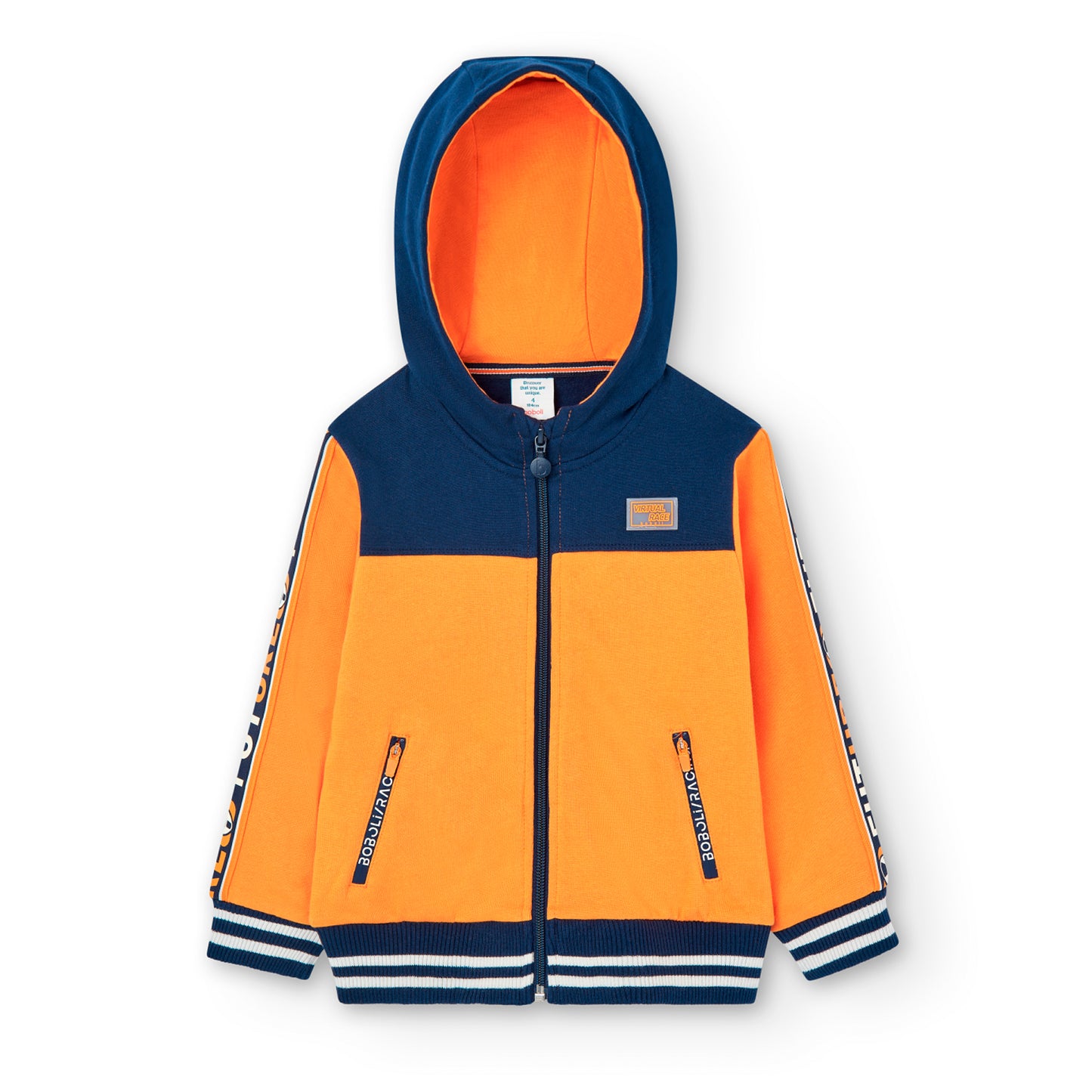 Sudadera naranja de felpa niño jr