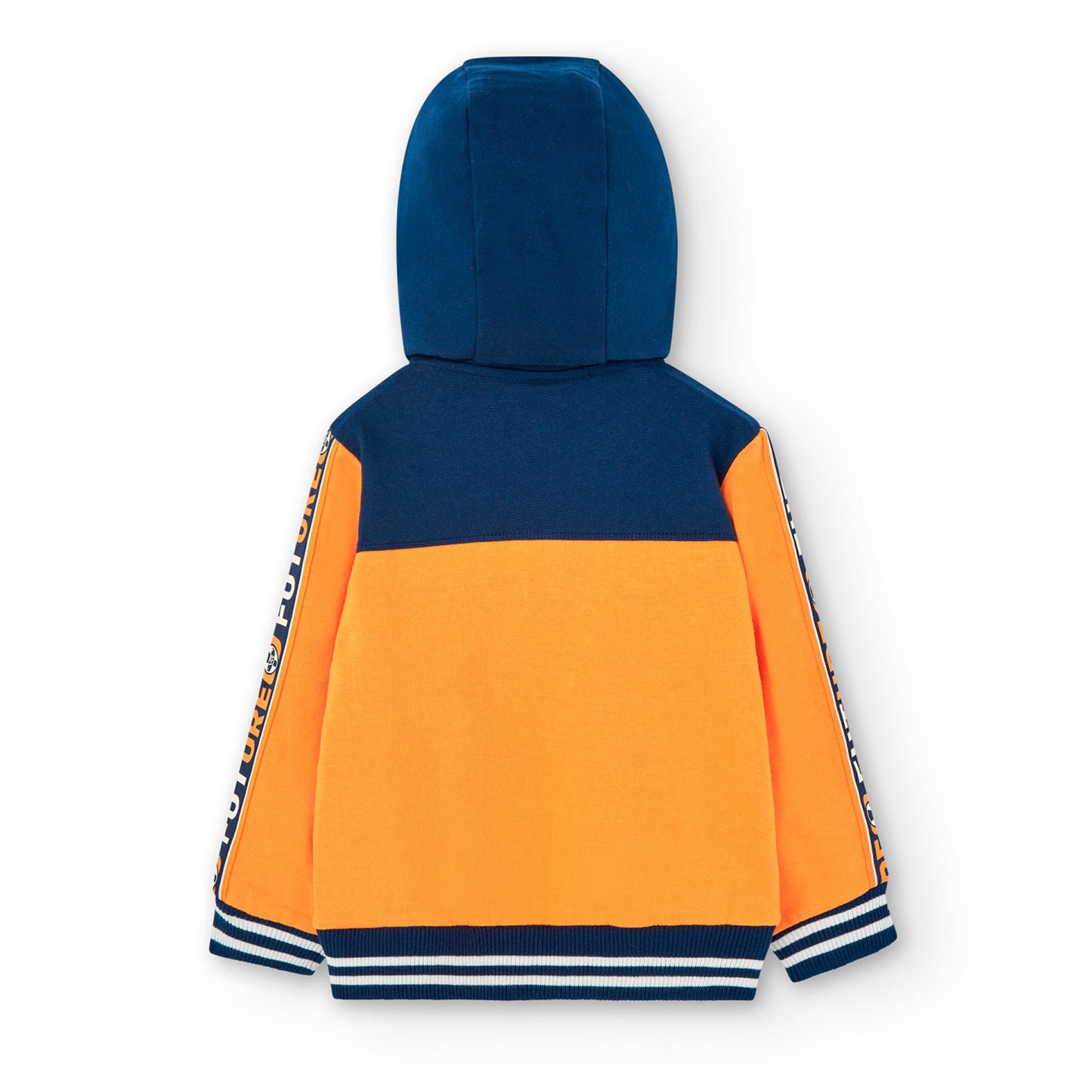 Sudadera naranja de felpa niño jr