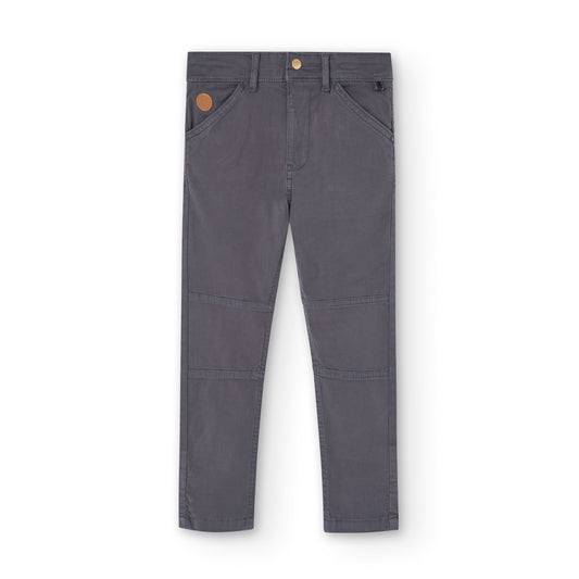 Pantalón gabardina stretch gris niño jr