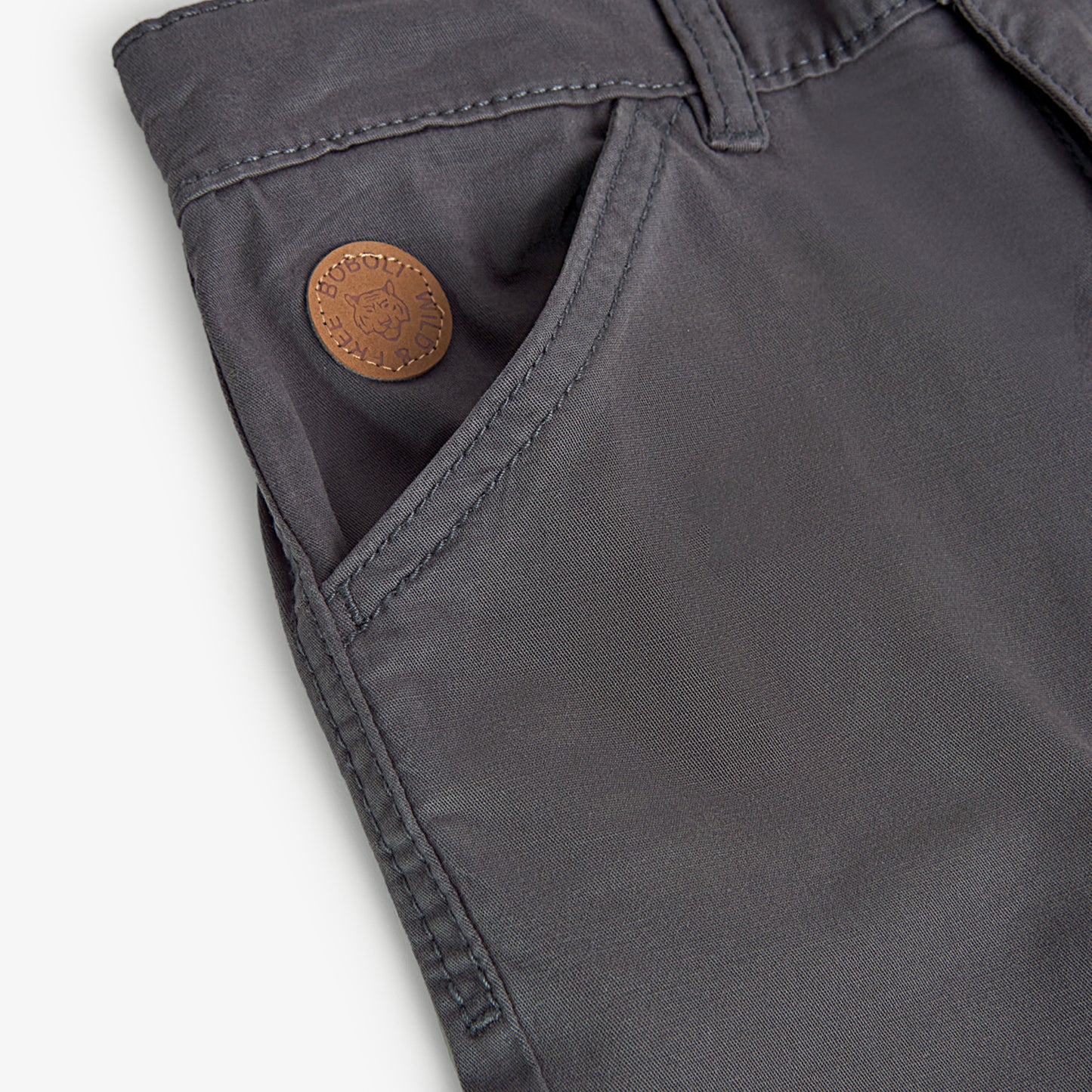 Pantalón gabardina stretch gris niño jr