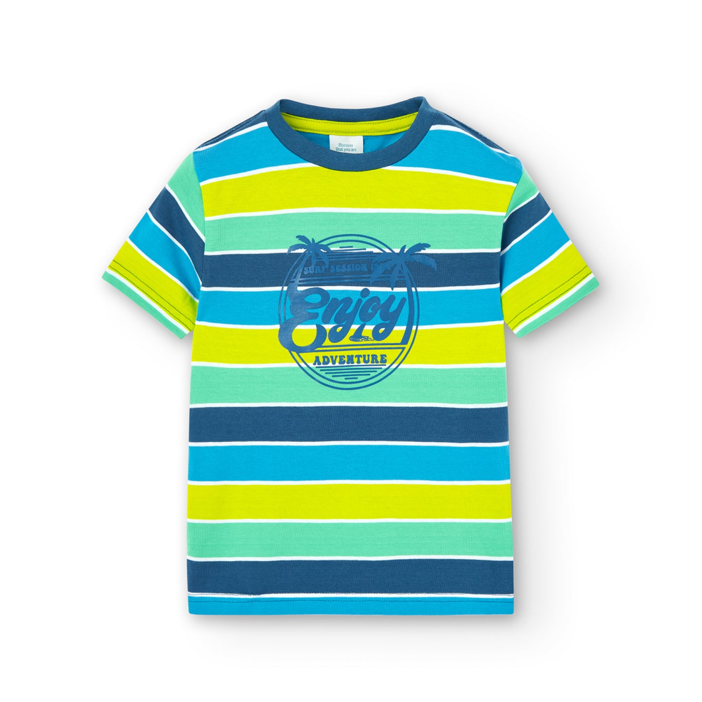 Playera rayas multicolor niño jr